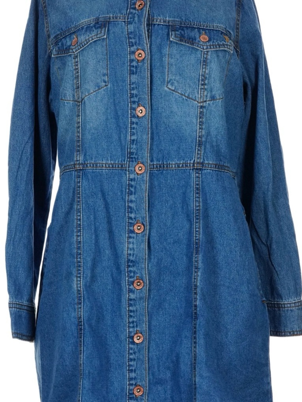 Frye Blue Denim Long Sleeve Dress - Picture 2 of 2